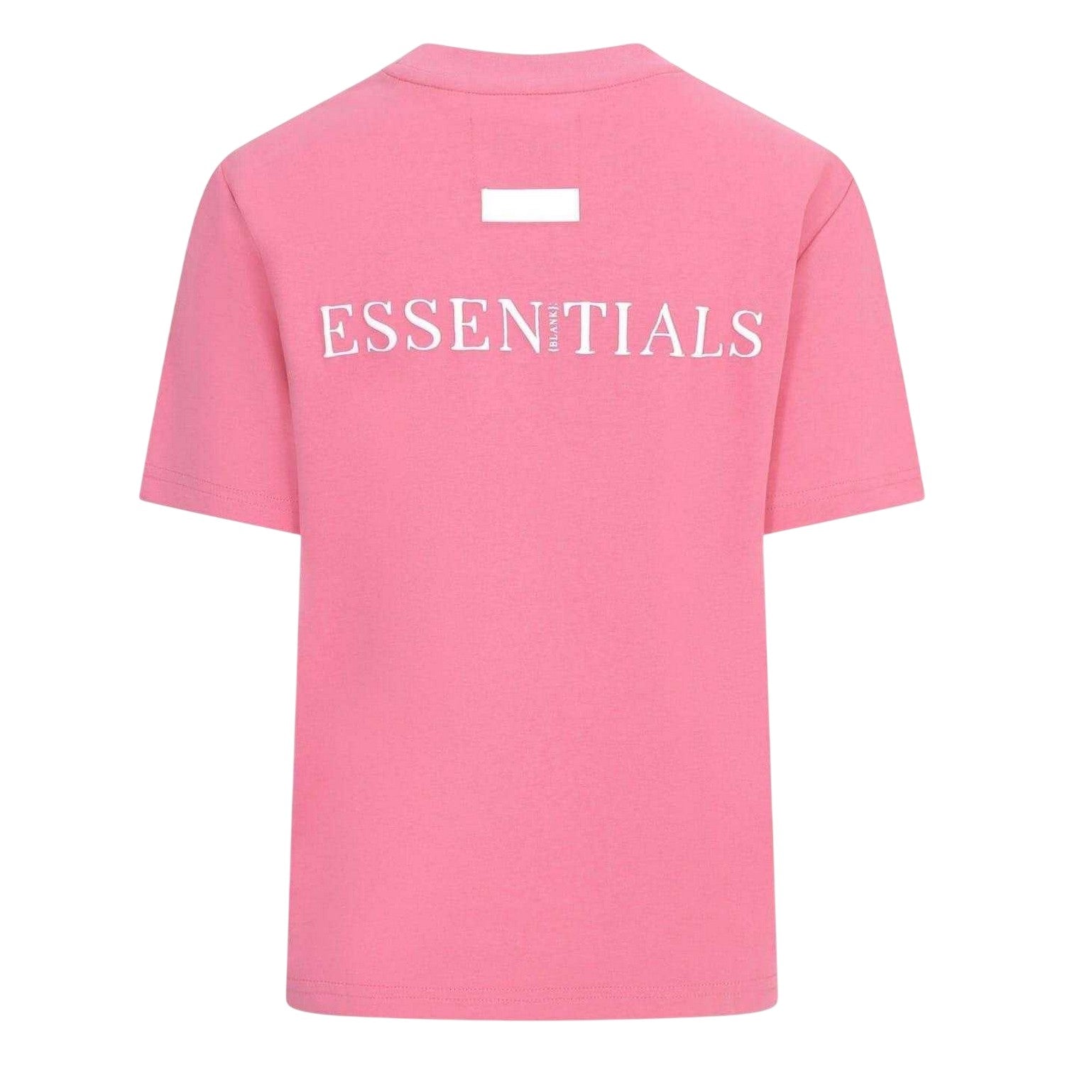 Pop Pink - Back - Blank Essentials Womens-Ladies Essentials Logo Boyfriend T-Shirt