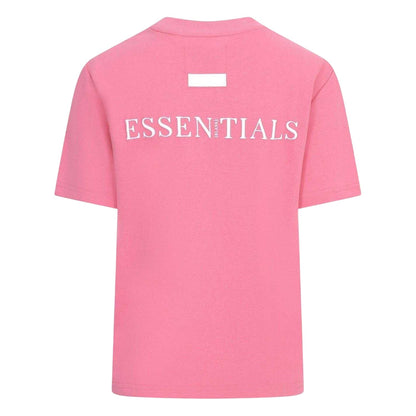 Pop Pink - Back - Blank Essentials Womens-Ladies Essentials Logo Boyfriend T-Shirt
