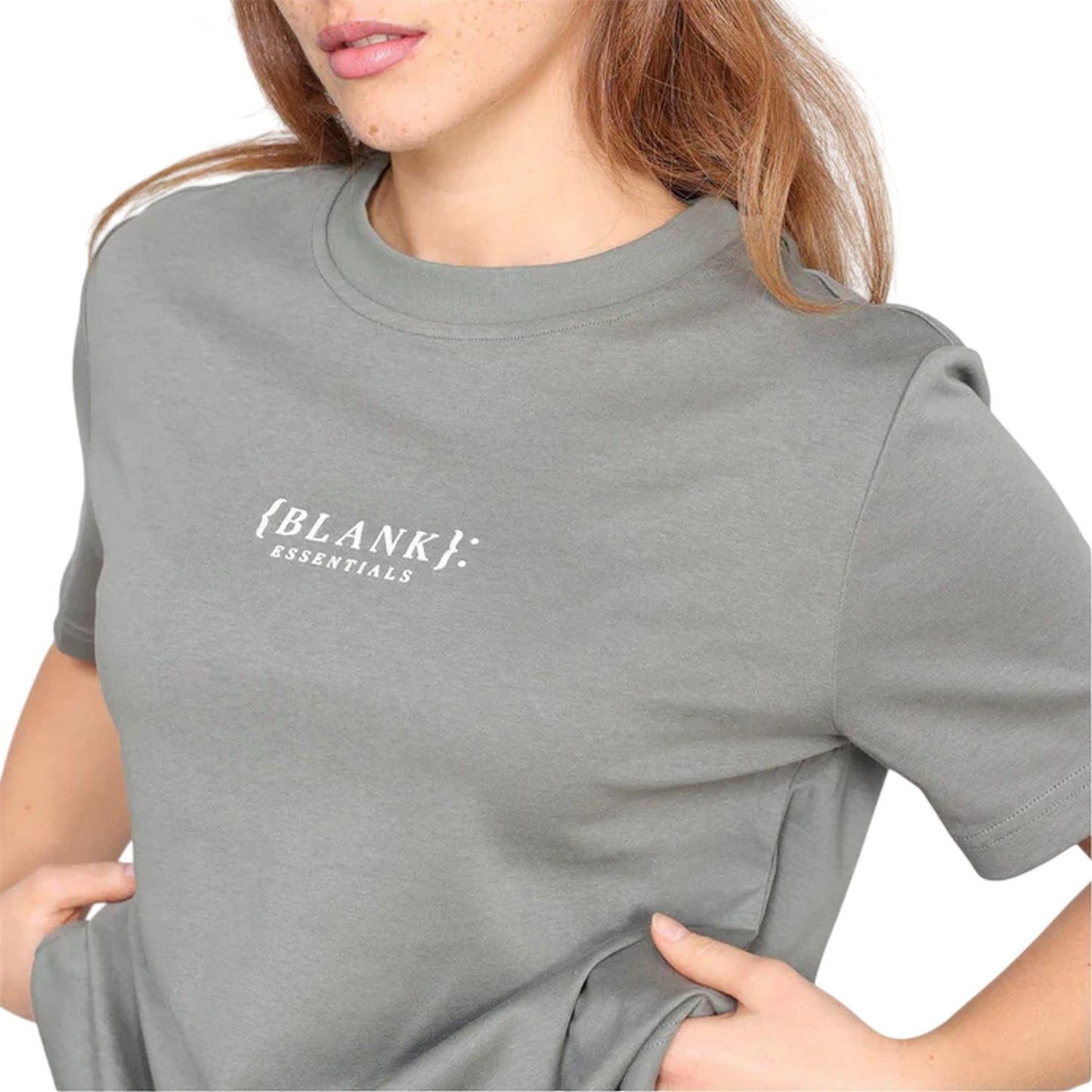 Sage - Side - Blank Essentials Womens-Ladies Essentials Logo Boyfriend T-Shirt