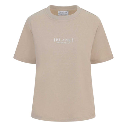 Summer Sand - Front - Blank Essentials Womens-Ladies Essentials Logo Boyfriend T-Shirt