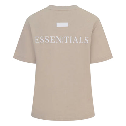 Summer Sand - Back - Blank Essentials Womens-Ladies Essentials Logo Boyfriend T-Shirt
