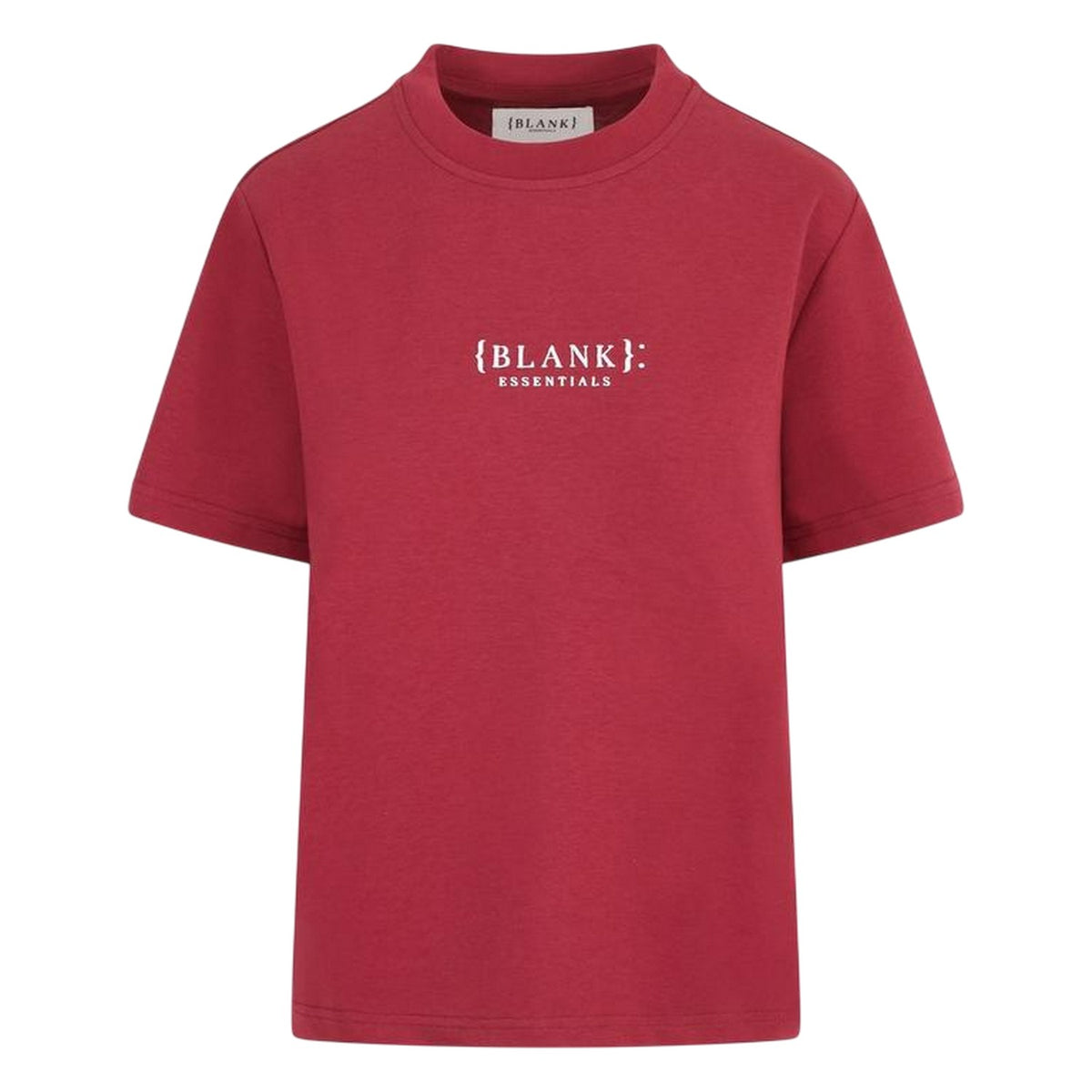 Burgundy - Front - Blank Essentials Womens-Ladies Essentials Logo Boyfriend T-Shirt