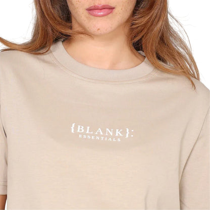 Summer Sand - Side - Blank Essentials Womens-Ladies Essentials Logo Boyfriend T-Shirt