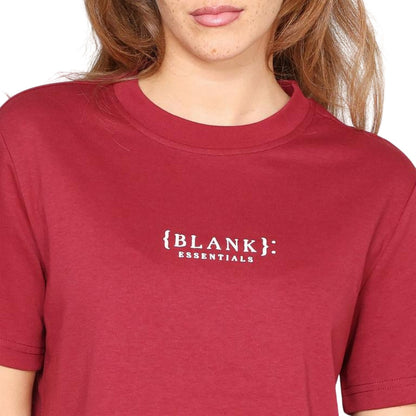 Burgundy - Side - Blank Essentials Womens-Ladies Essentials Logo Boyfriend T-Shirt