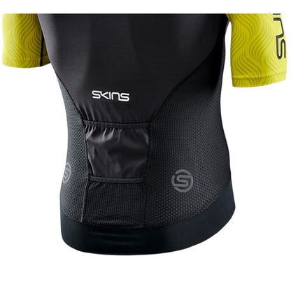 Yellow-Black - Lifestyle - Skins Mens Elite Mock Neck Cycling Top