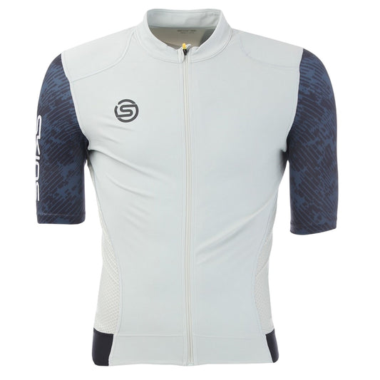 Blue-White - Front - Skins Mens Elite Mock Neck Cycling Top