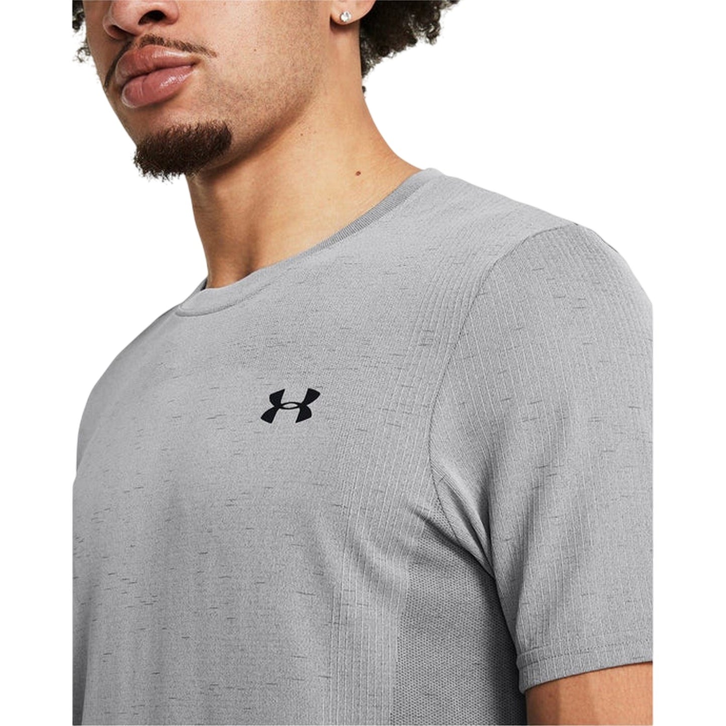 Grey-Black - Side - Under Armour Mens Vanish Seamless T-Shirt