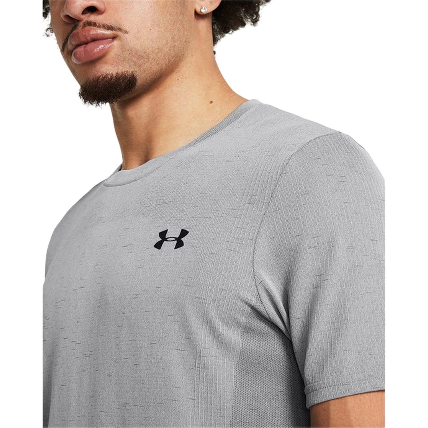 Grey-Black - Side - Under Armour Mens Vanish Seamless T-Shirt