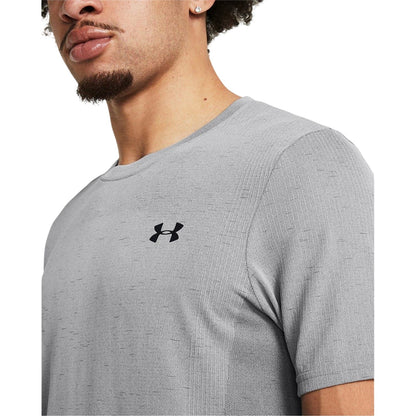 Grey-Black - Side - Under Armour Mens Vanish Seamless T-Shirt