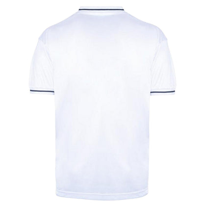 White-Blue - Back - Score Draw Mens 1981 Tottenham Hotspur FC V Neck Home Shirt