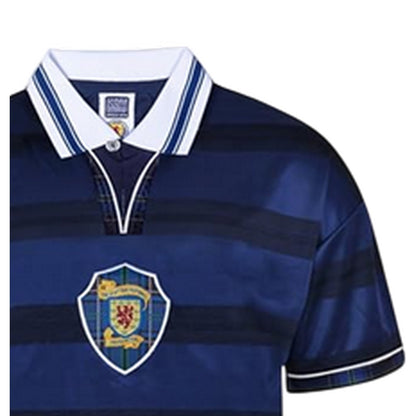 Blue-White - Side - Score Draw Mens Retro International Scotland Football Shirt