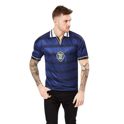 Blue-White - Lifestyle - Score Draw Mens Retro International Scotland Football Shirt