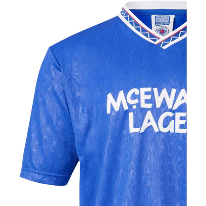 Blue - Side - Score Draw Mens Rangers FC Replica Football Shirt