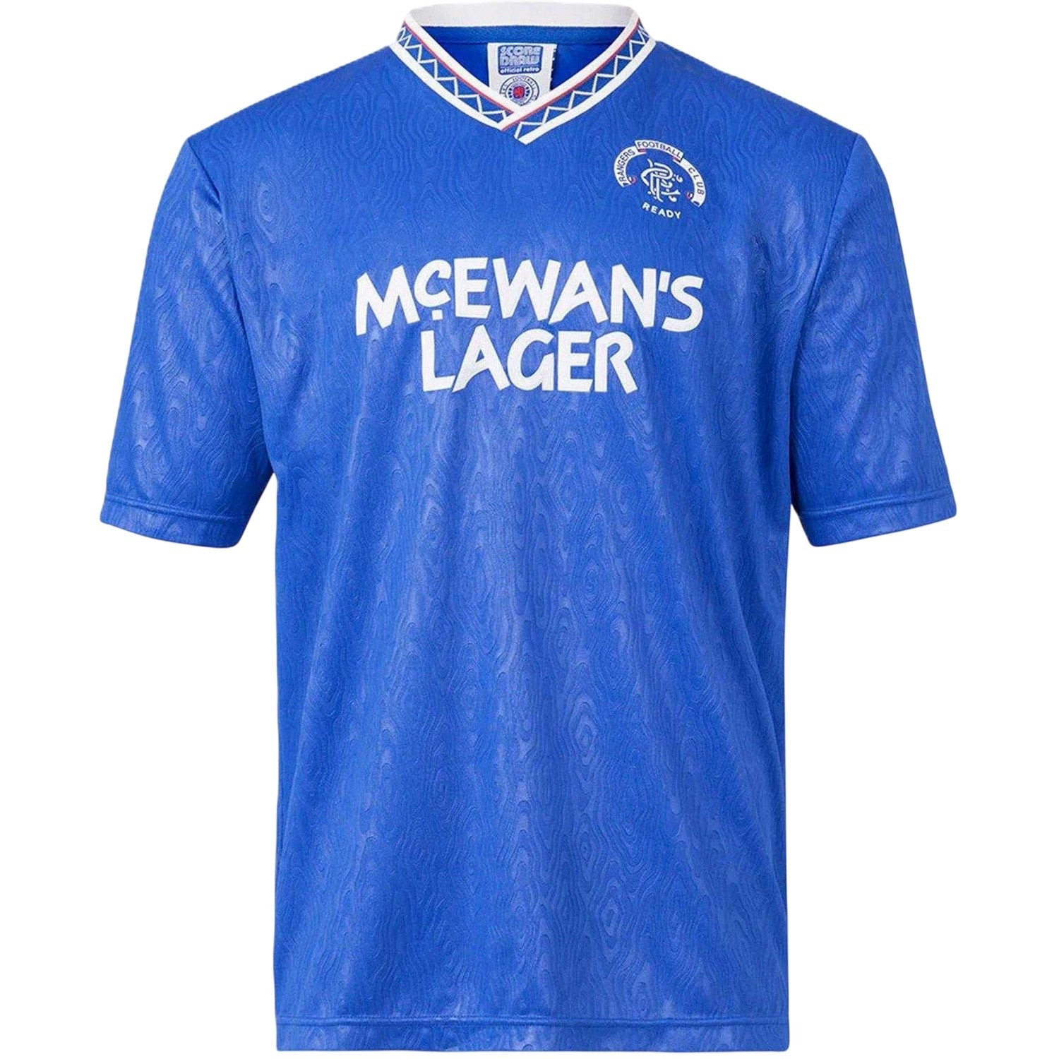 Blue - Front - Score Draw Mens Rangers FC Replica Football Shirt