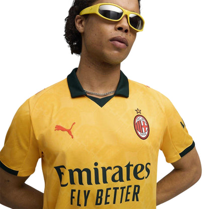Yellow-Green - Side - Puma Mens 2025-2026 AC Milan Third Jersey