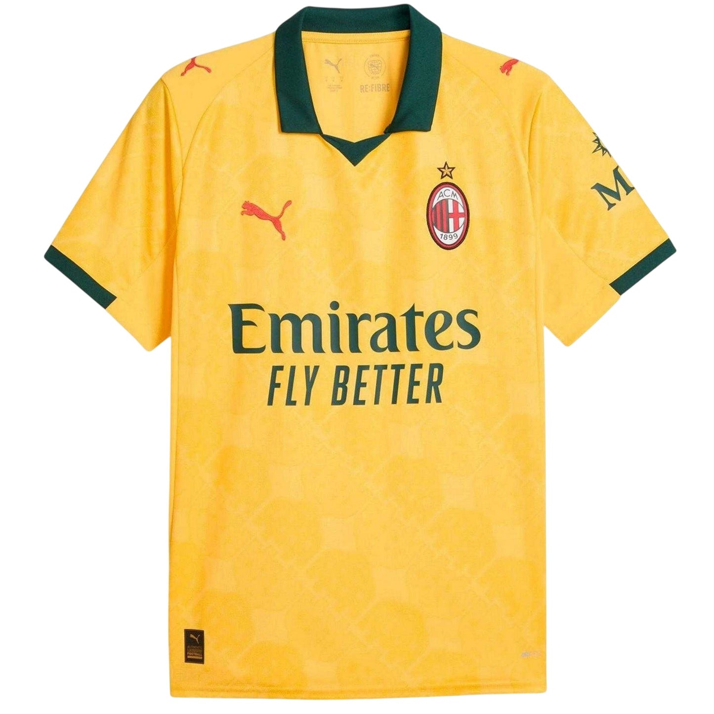 Yellow-Green - Front - Puma Mens 2025-2026 AC Milan Third Jersey