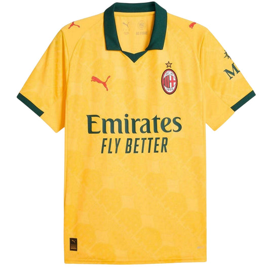 Yellow-Green - Front - Puma Mens 2025-2026 AC Milan Third Jersey