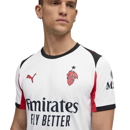 White-Red - Side - Puma Mens 2025-2026 AC Milan Away Shirt