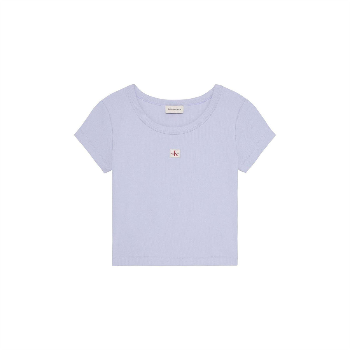 Cosmic Sky - Front - Calvin Klein Womens-Ladies Ribbed Woven Crop Top