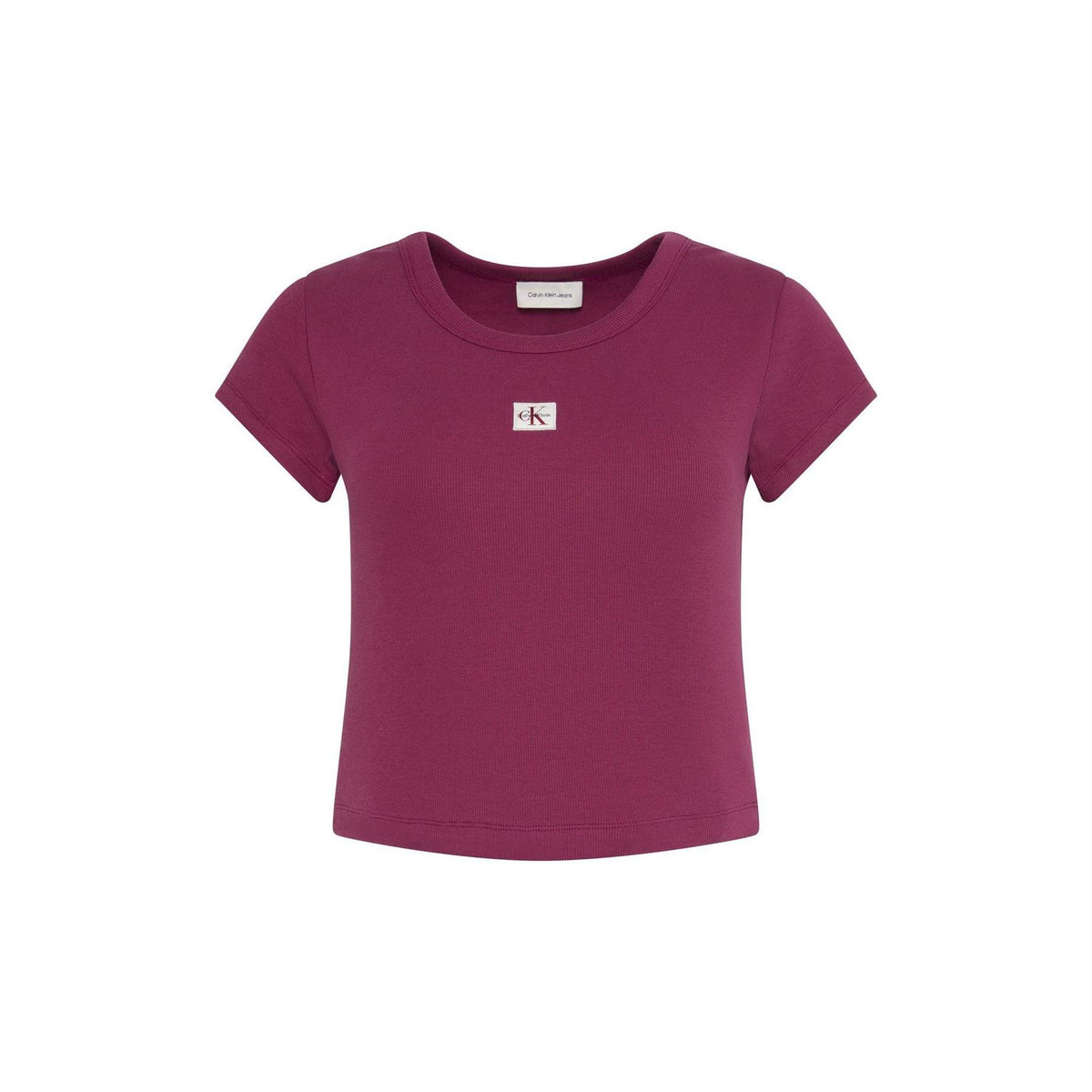 Red - Front - Calvin Klein Womens-Ladies Ribbed Woven Crop Top