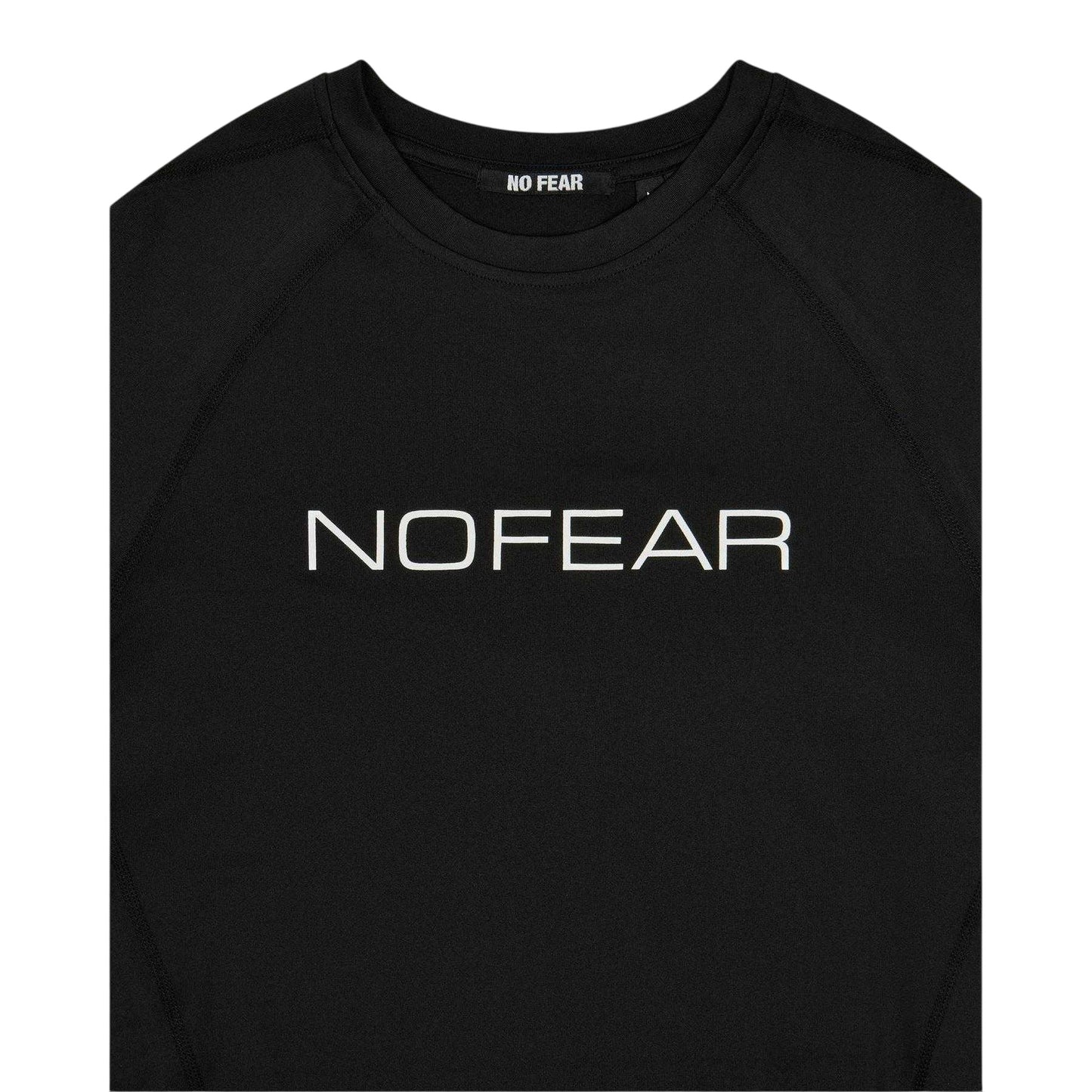 Black - Side - No Fear Mens Logo Raglan Long-Sleeved T-Shirt