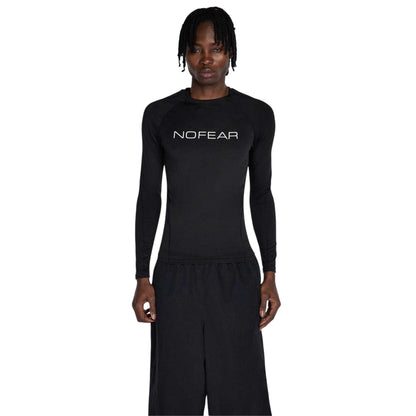 Black - Pack Shot - No Fear Mens Logo Raglan Long-Sleeved T-Shirt