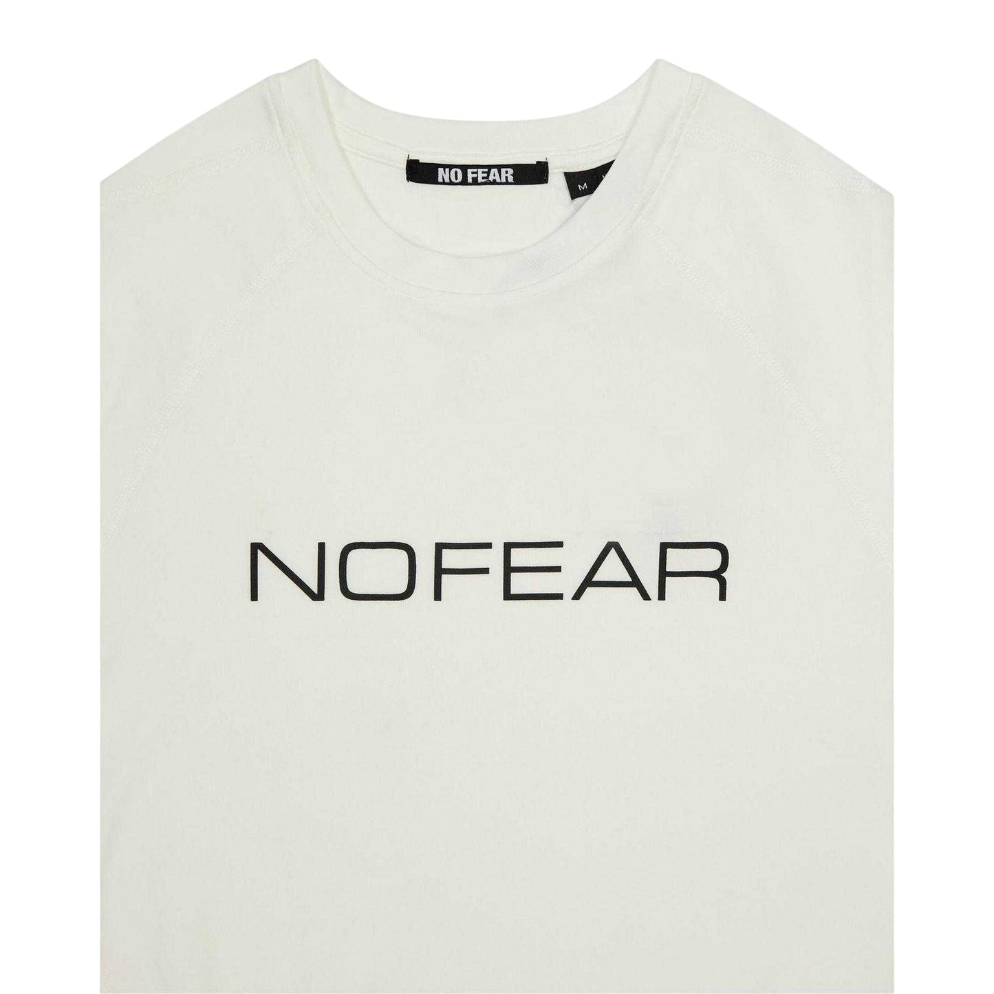 White - Side - No Fear Mens Logo Raglan Long-Sleeved T-Shirt