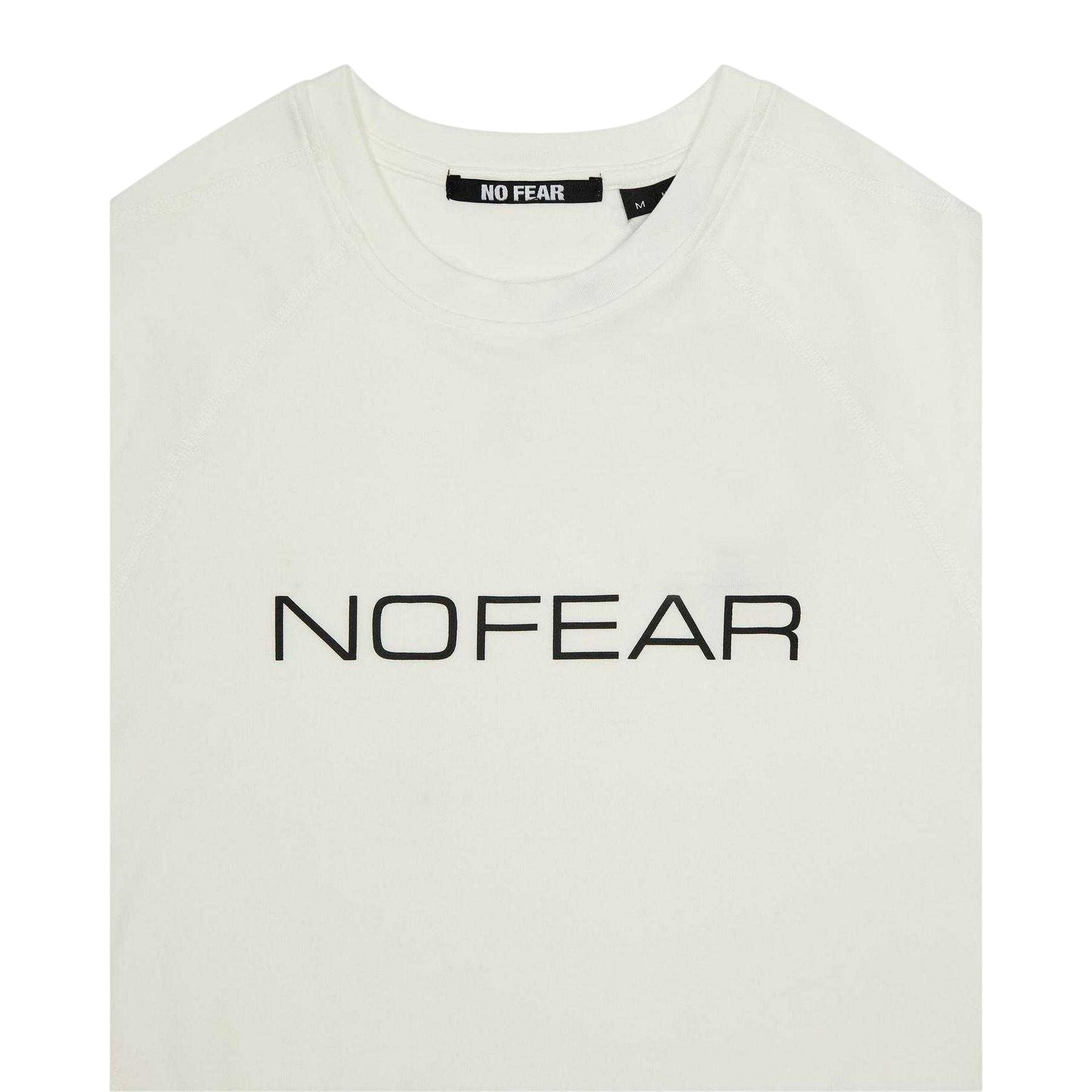 White - Side - No Fear Mens Logo Raglan Long-Sleeved T-Shirt