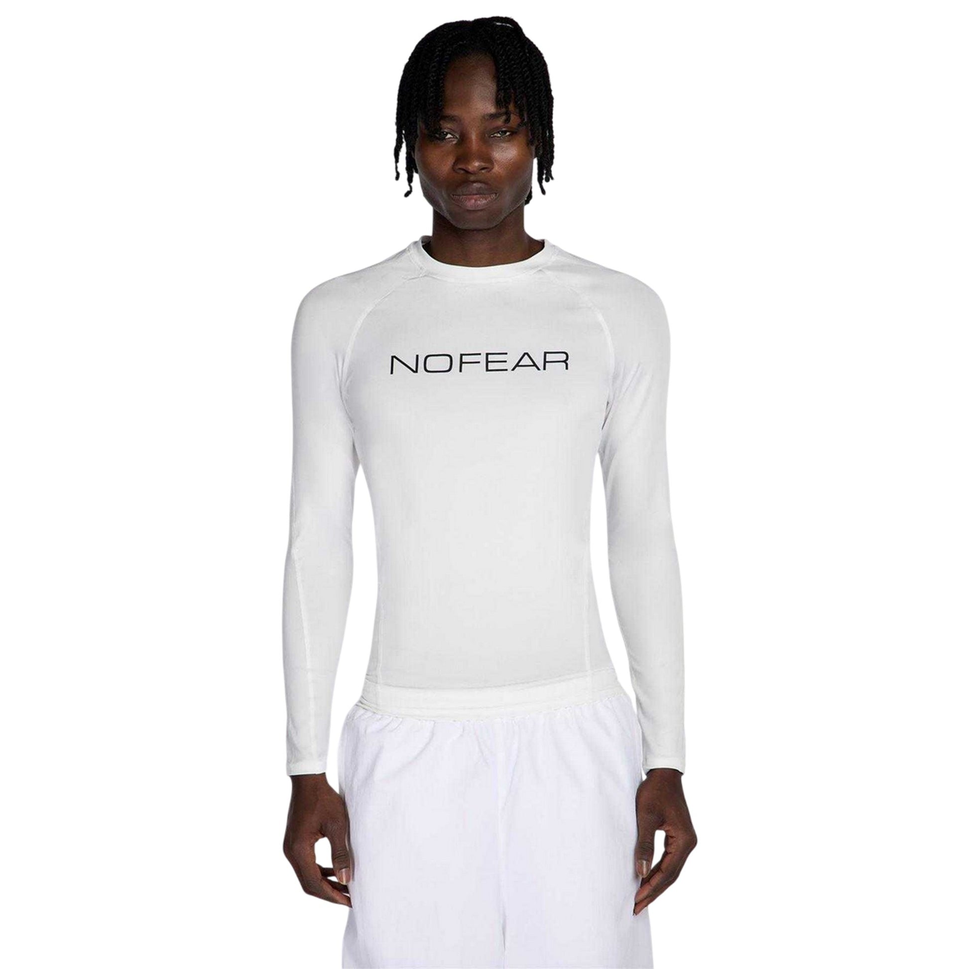White - Pack Shot - No Fear Mens Logo Raglan Long-Sleeved T-Shirt