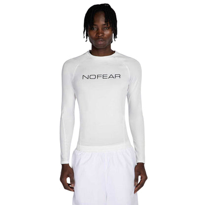 White - Pack Shot - No Fear Mens Logo Raglan Long-Sleeved T-Shirt