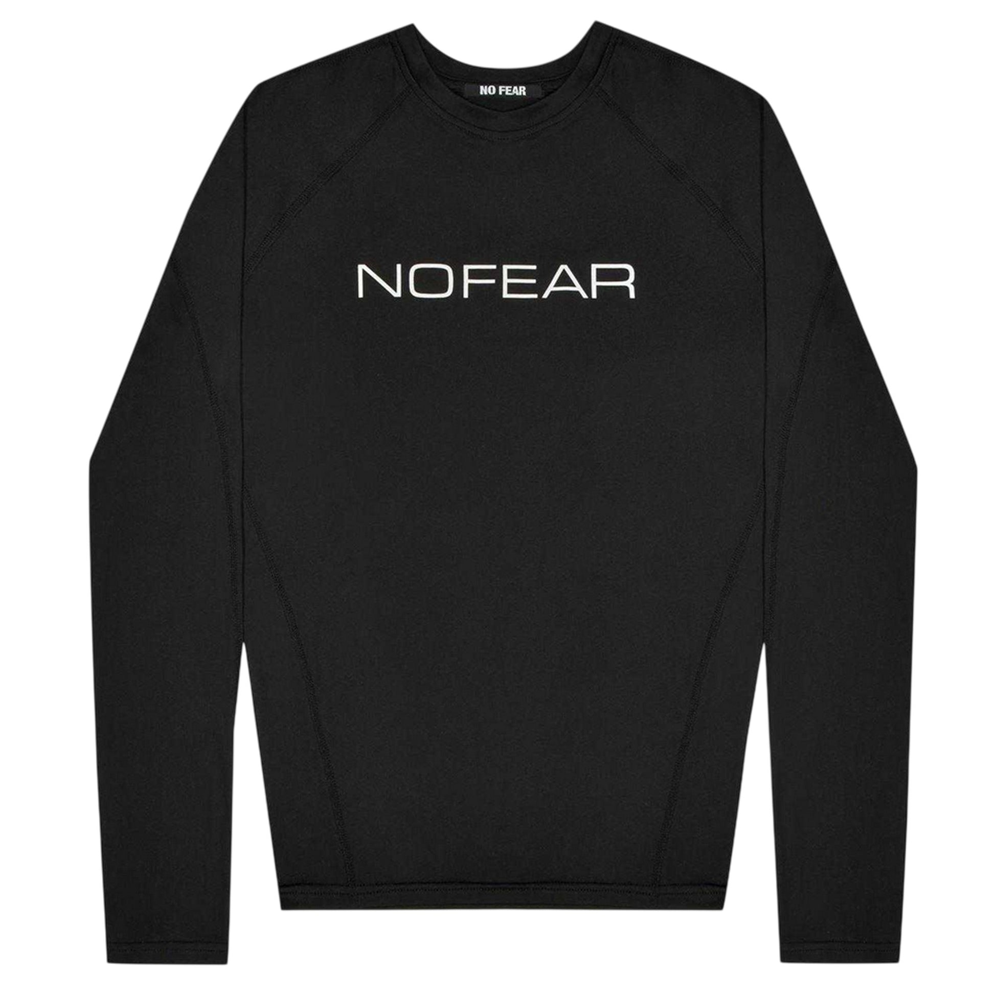 Black - Front - No Fear Mens Logo Raglan Long-Sleeved T-Shirt