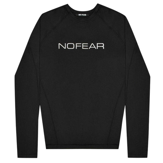 Black - Front - No Fear Mens Logo Raglan Long-Sleeved T-Shirt
