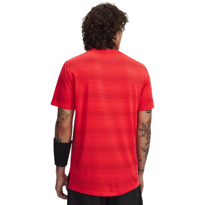 Red - Back - Under Armour Mens Velociti Performance Gym T-Shirt