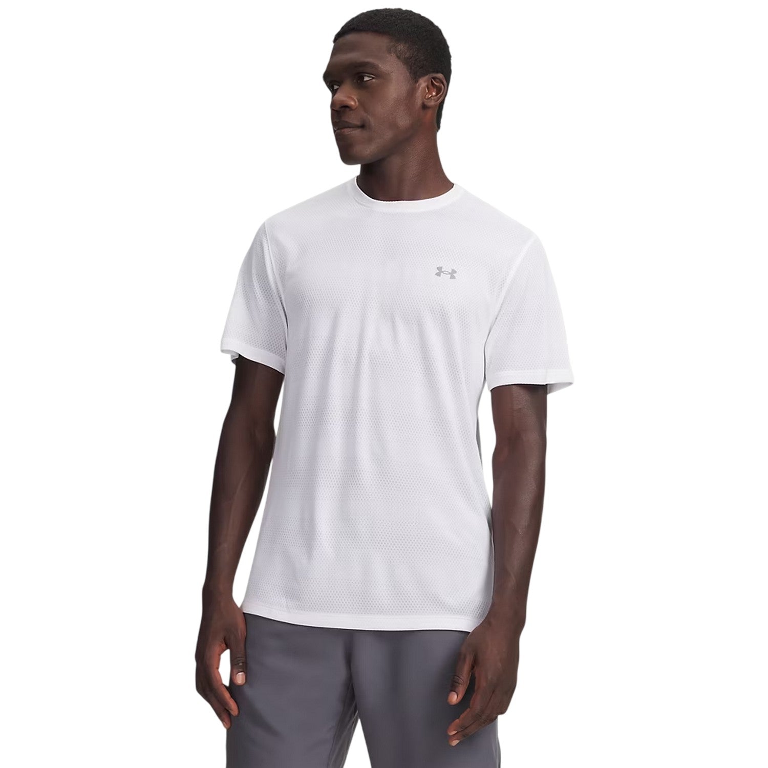 White - Front - Under Armour Mens Velociti Performance Gym T-Shirt