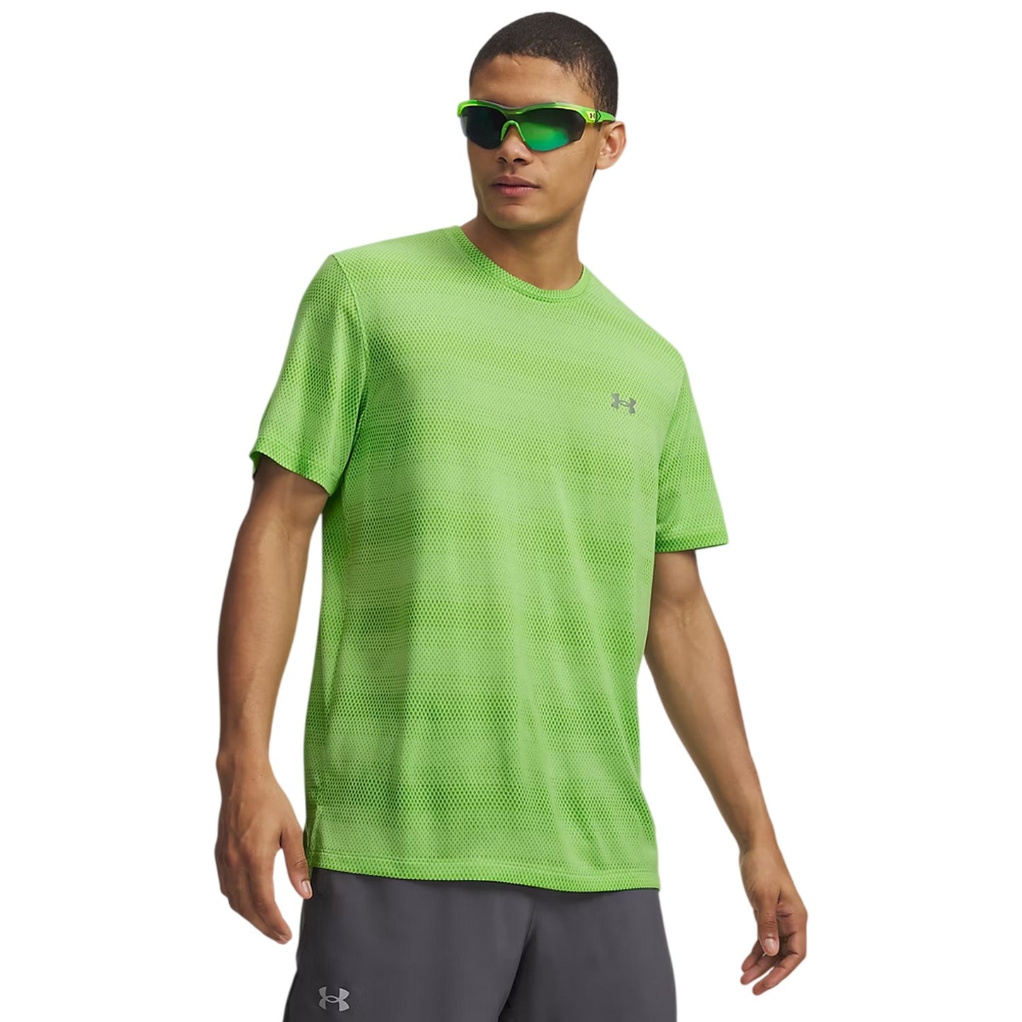 Lime - Front - Under Armour Mens Velociti Performance Gym T-Shirt