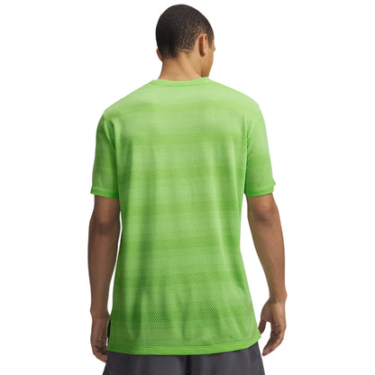 Lime - Back - Under Armour Mens Velociti Performance Gym T-Shirt