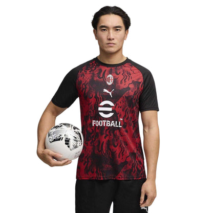 Red-Black - Side - Puma Mens 2025-2026 AC Milan T-Shirt