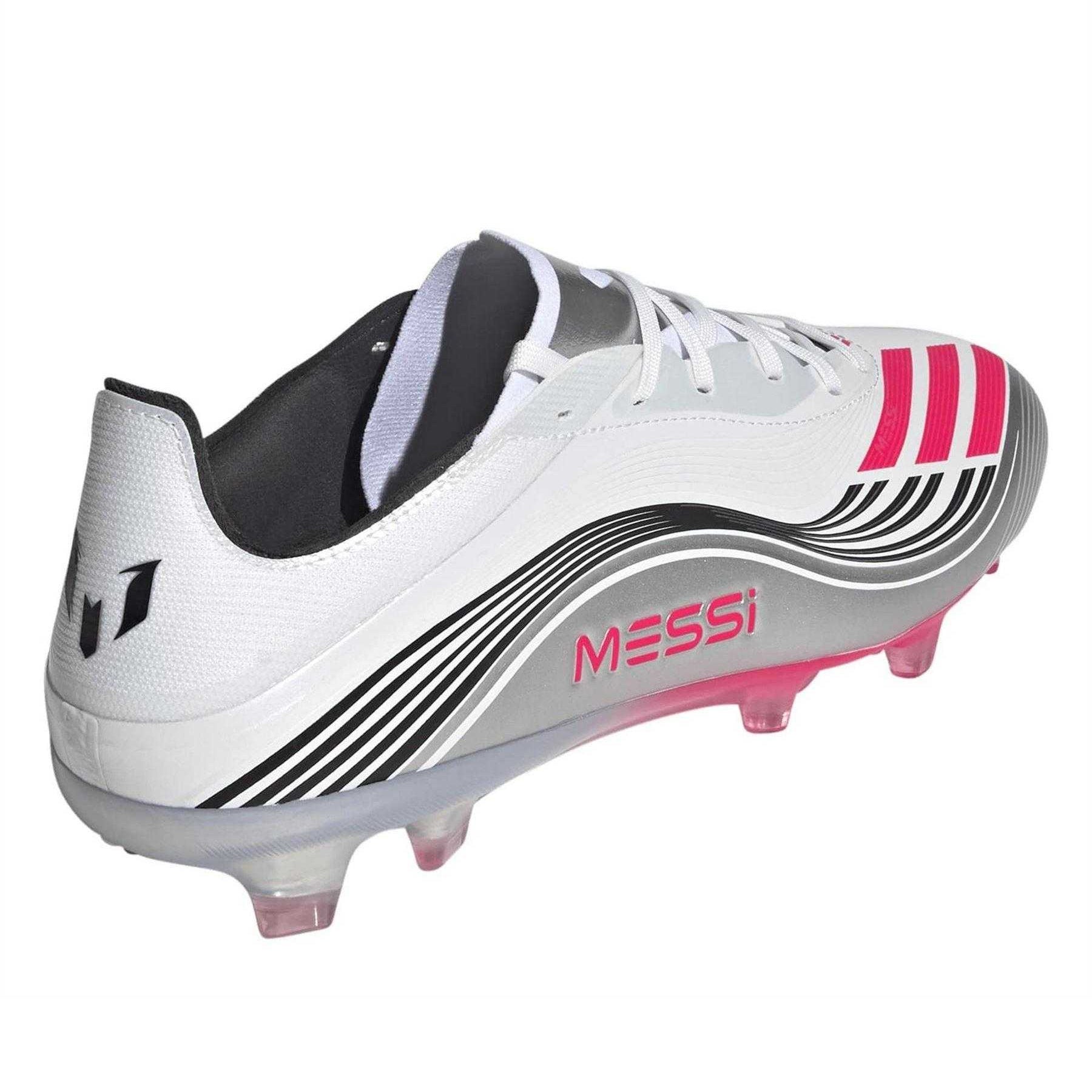White - Back - Adidas Unisex Adult F50 Messi Elite 3 Stripes Football Boots