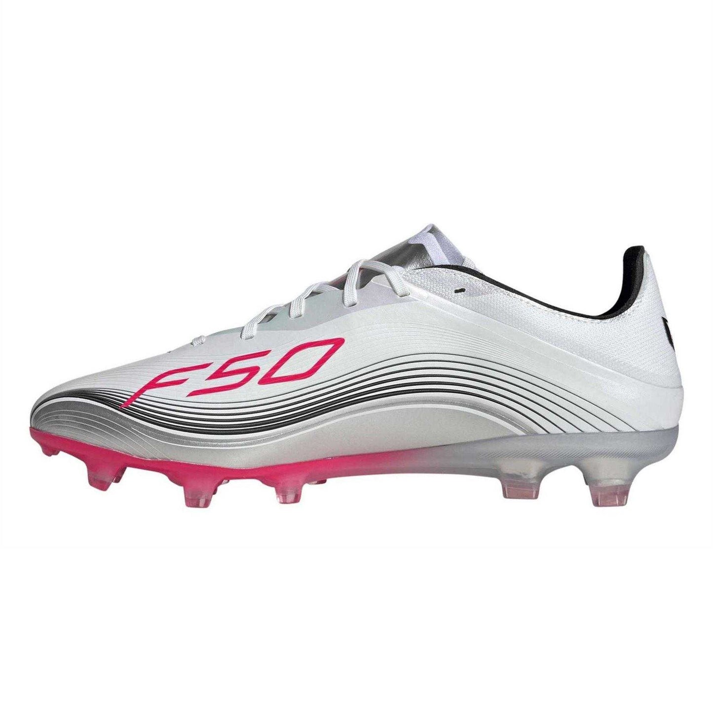 White - Side - Adidas Unisex Adult F50 Messi Elite 3 Stripes Football Boots