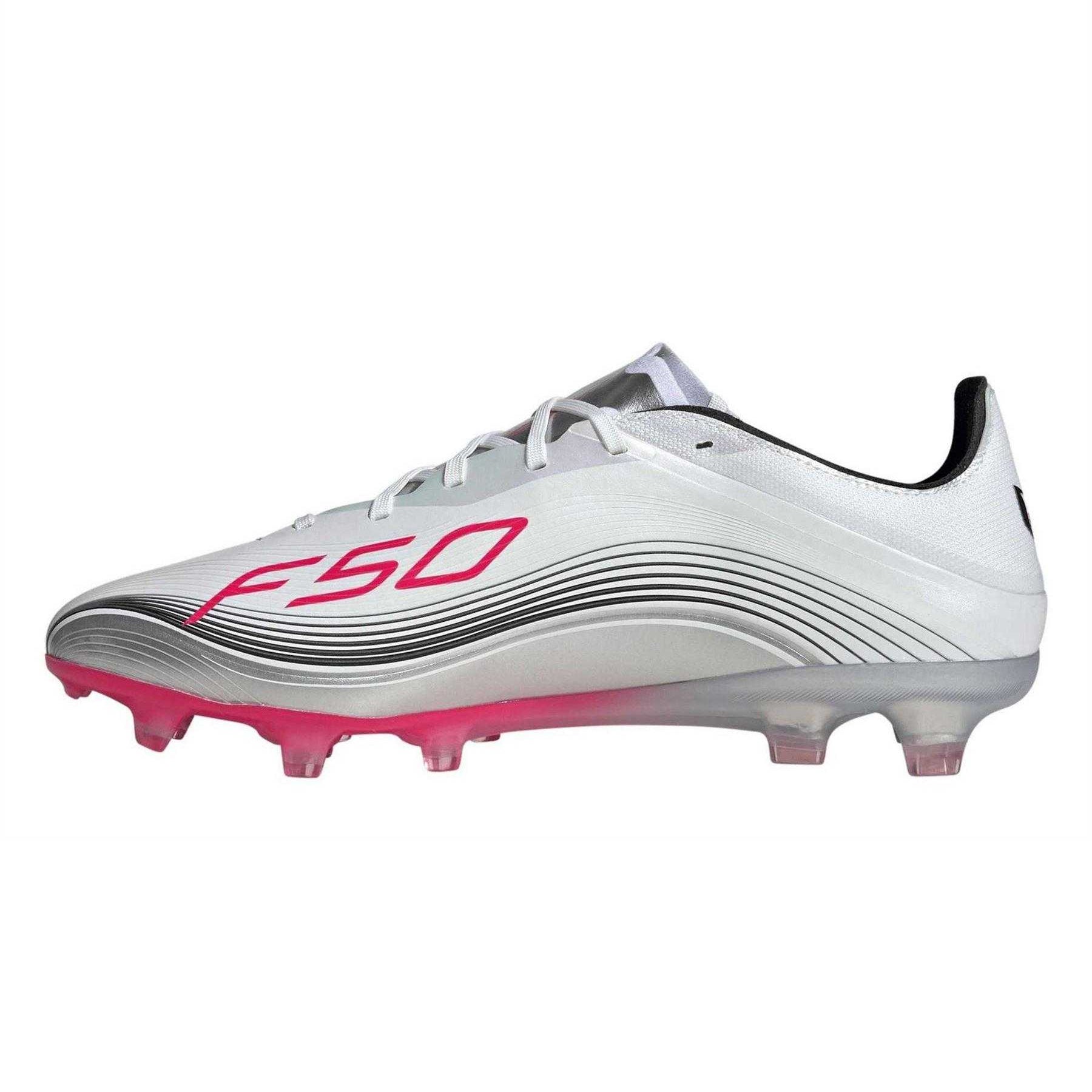 White - Side - Adidas Unisex Adult F50 Messi Elite 3 Stripes Football Boots