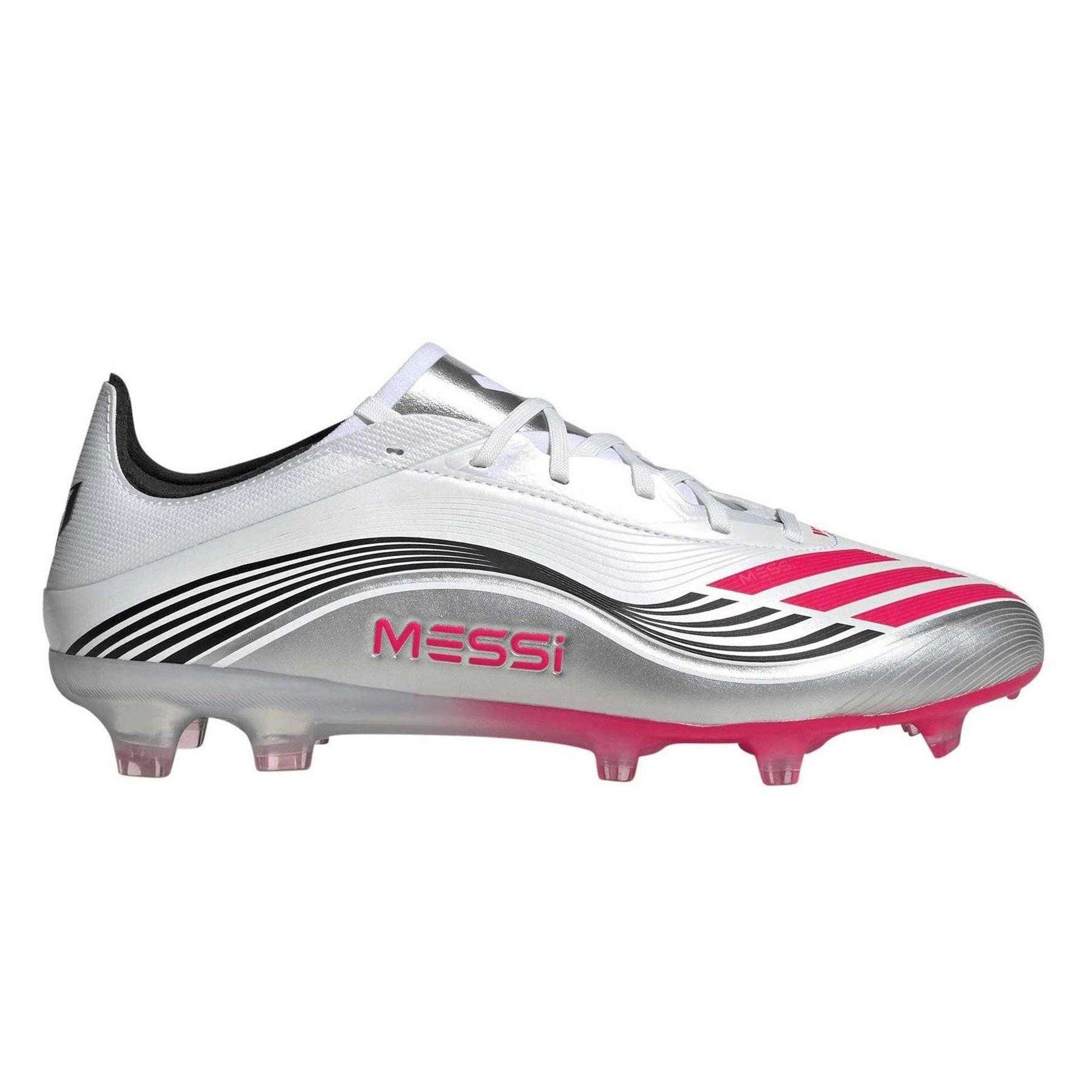 White - Lifestyle - Adidas Unisex Adult F50 Messi Elite 3 Stripes Football Boots