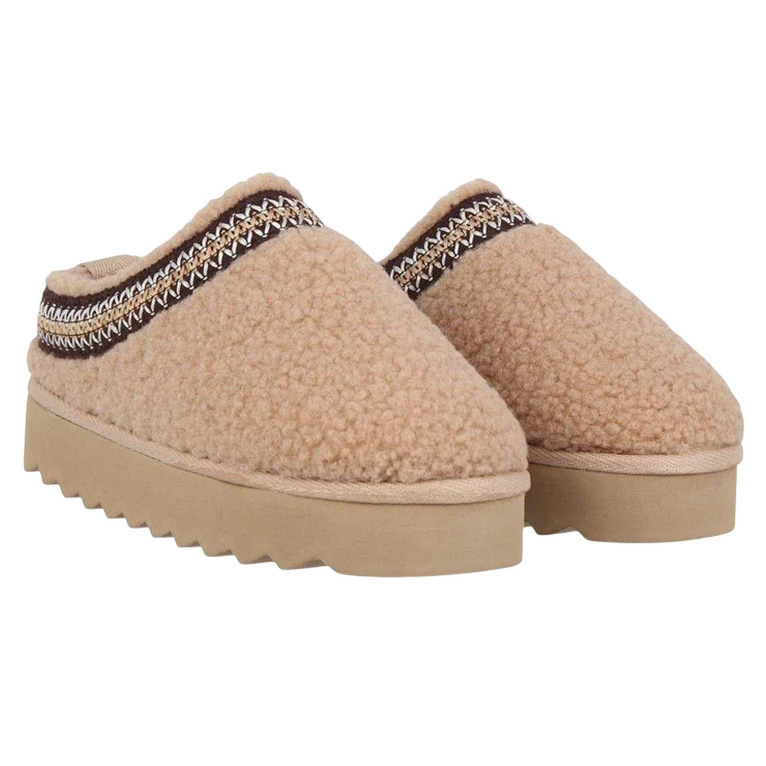 Sand - Pack Shot - SoulCal Womens-Ladies Sheepskin Slip-on Mule Slippers