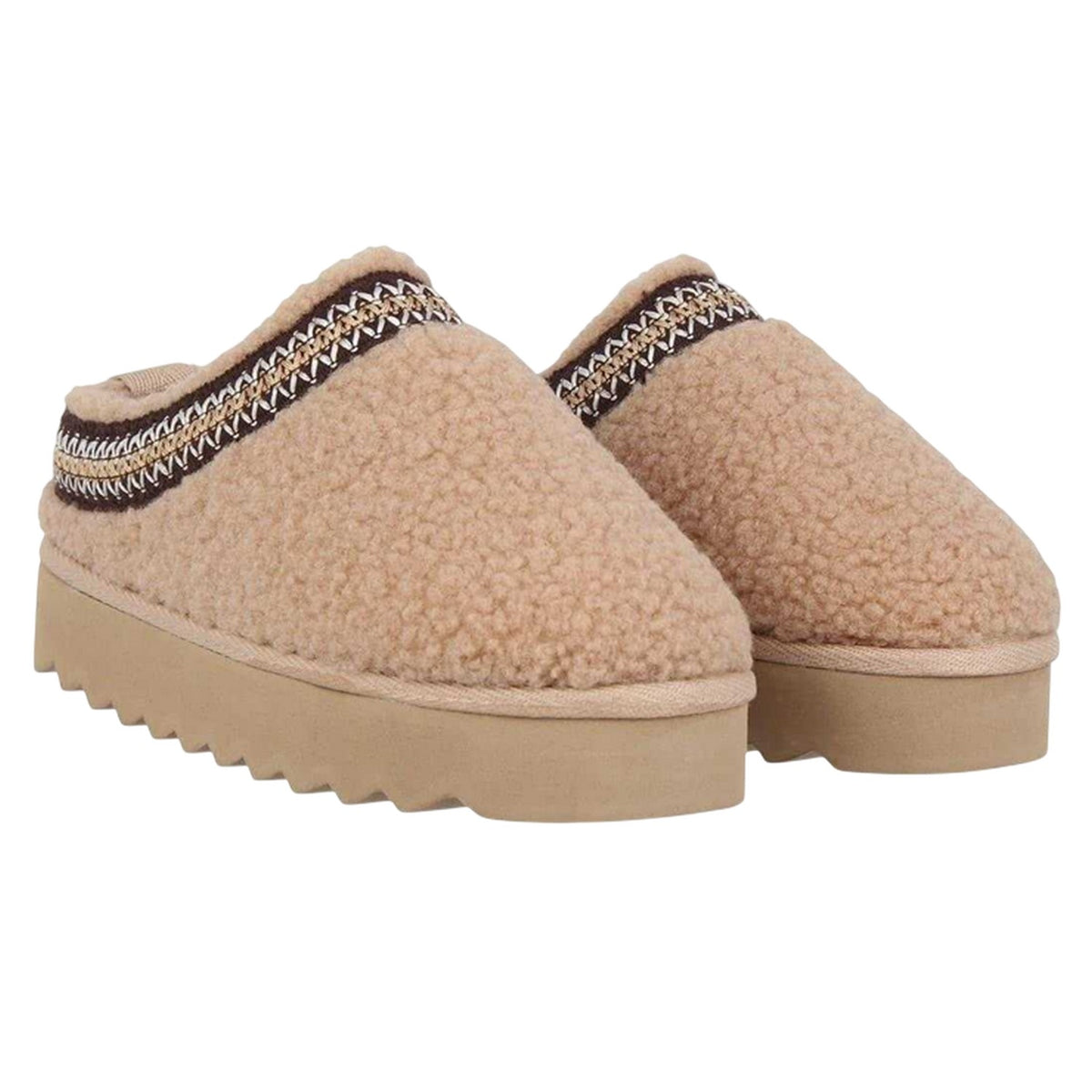 Sand - Pack Shot - SoulCal Womens-Ladies Sheepskin Slip-on Mule Slippers