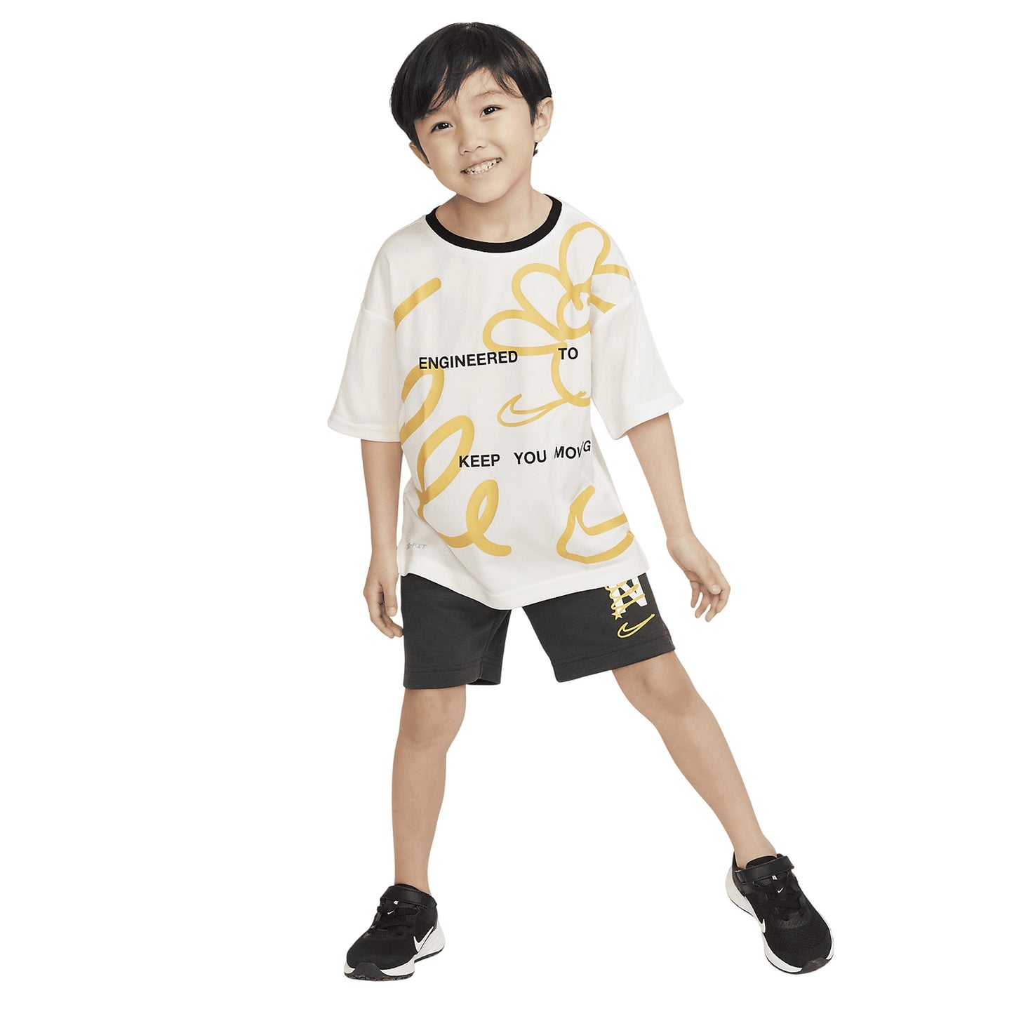 White-Yellow - Pack Shot - Nike Boys Perf Select Performance T-Shirt