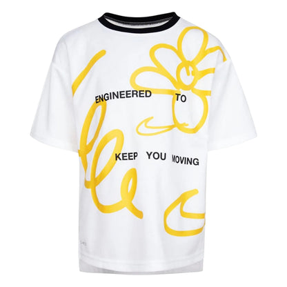 White-Yellow - Front - Nike Boys Perf Select Performance T-Shirt