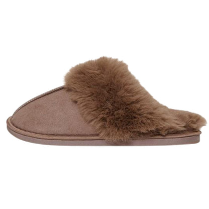 Mink - Back - Threadbare Womens-Ladies Solace Suede Mule Slippers