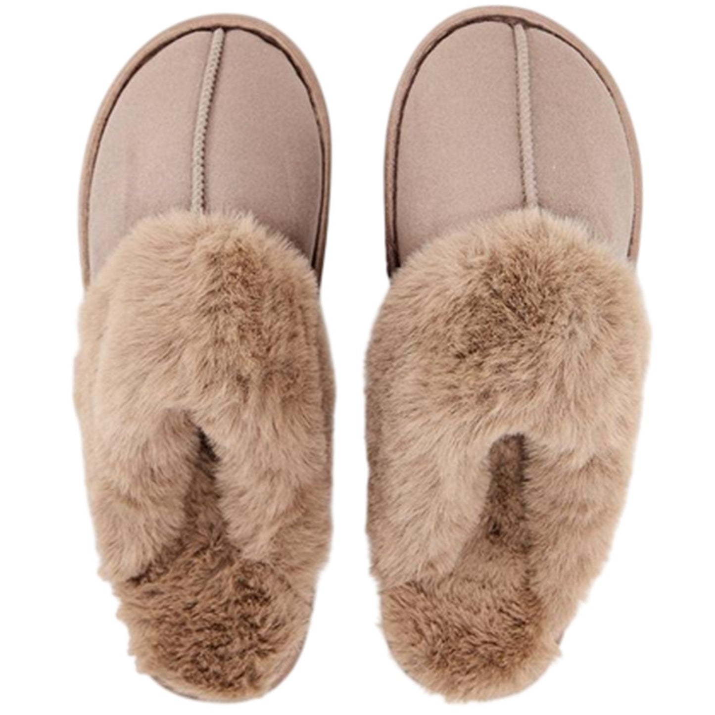Mink - Side - Threadbare Womens-Ladies Solace Suede Mule Slippers