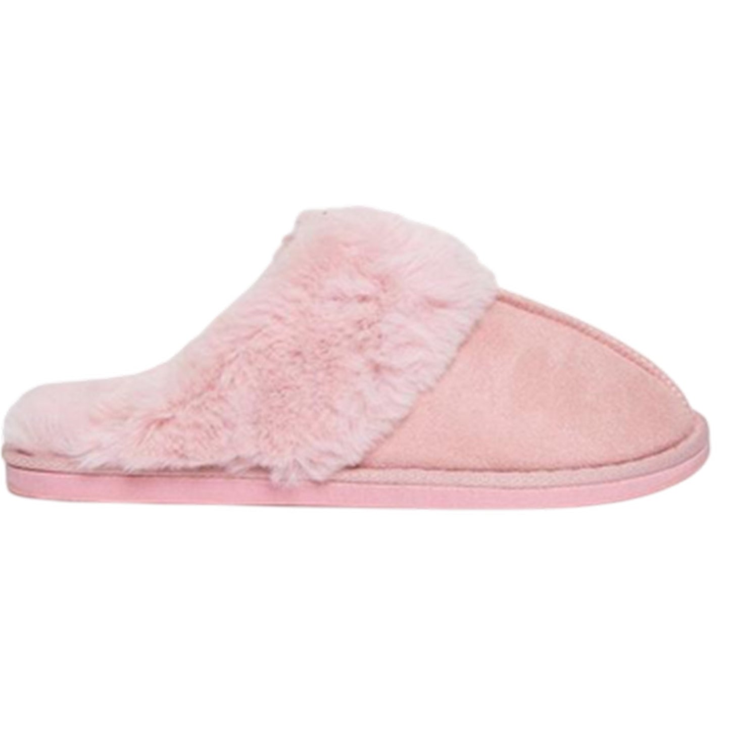 Pink - Front - Threadbare Womens-Ladies Solace Suede Mule Slippers