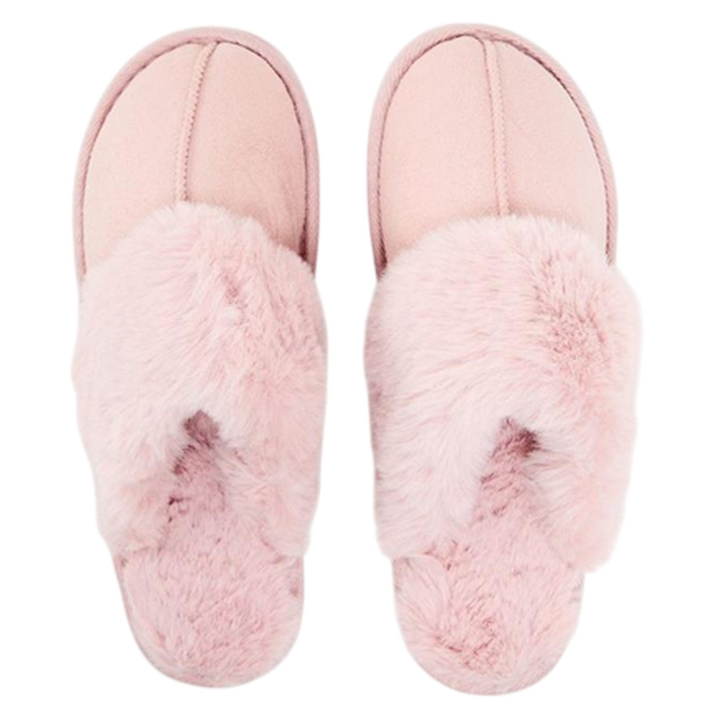 Pink - Side - Threadbare Womens-Ladies Solace Suede Mule Slippers