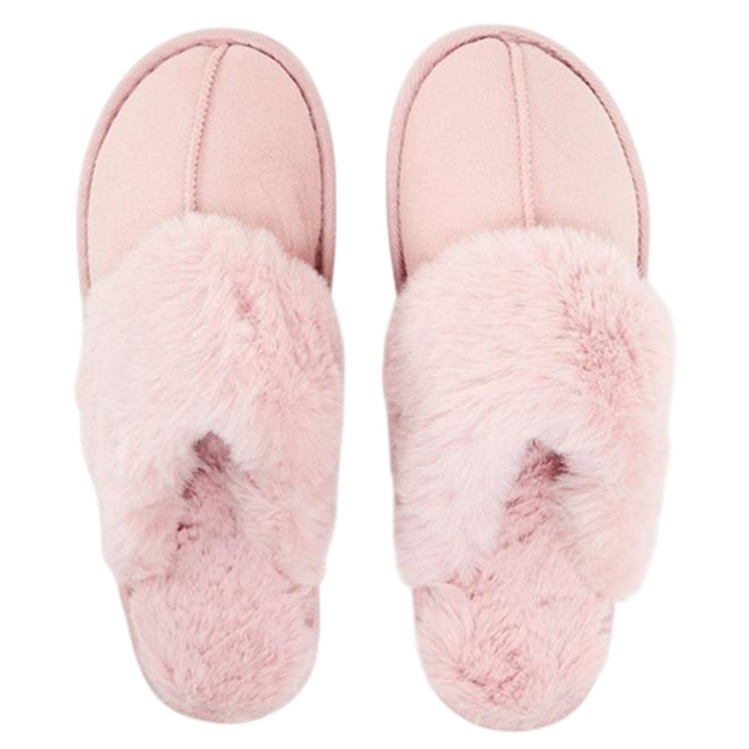 Pink - Side - Threadbare Womens-Ladies Solace Suede Mule Slippers